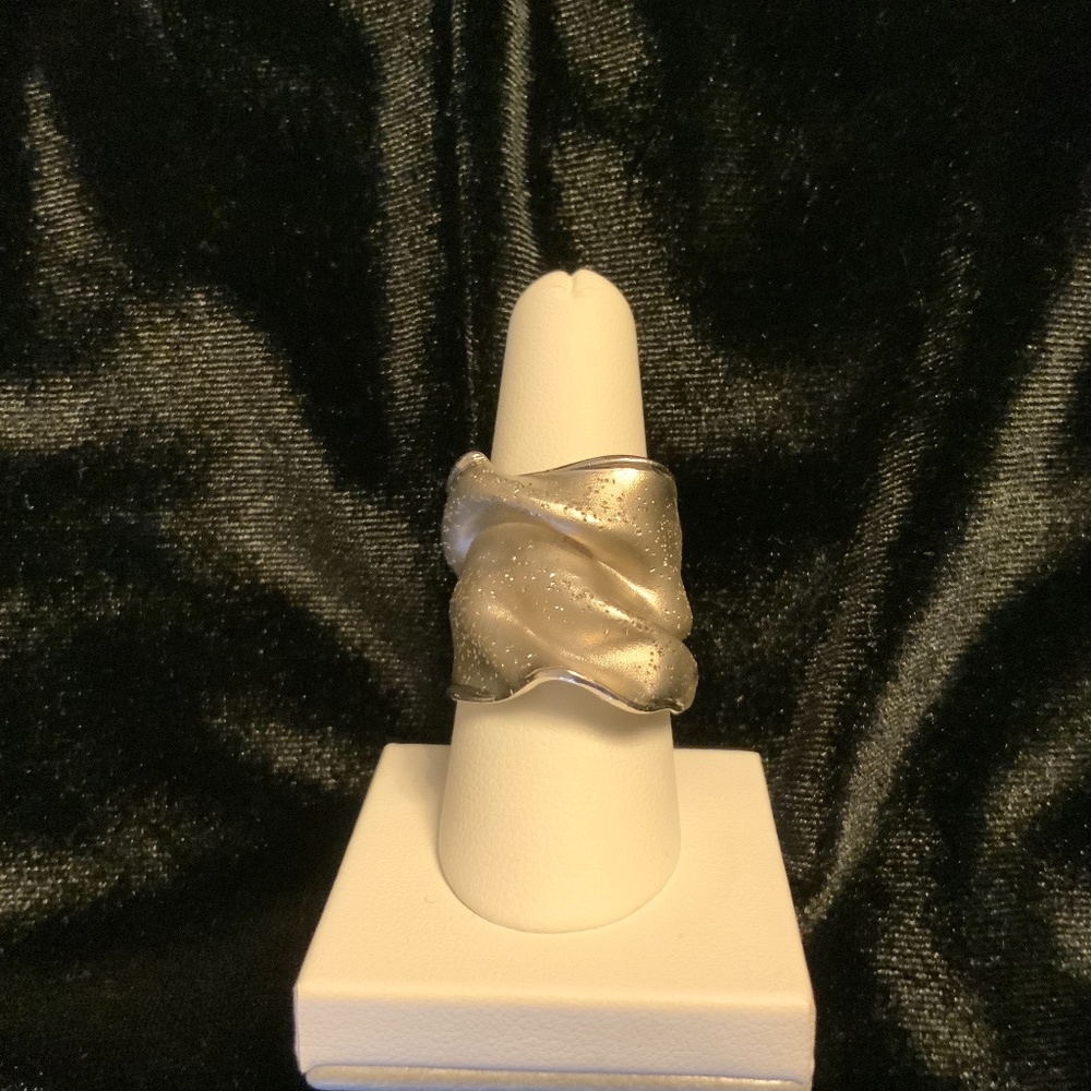 Sterling silver wide ring - Picture 1 of 4